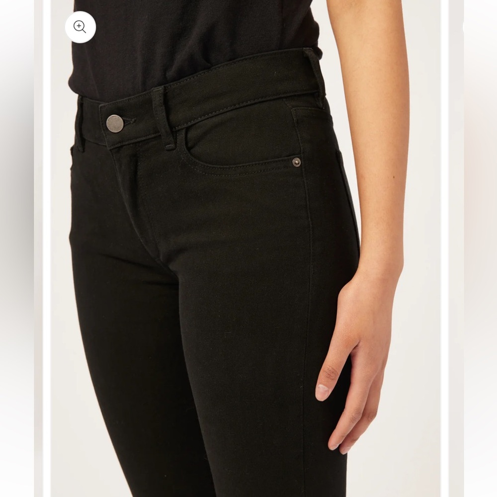 DL1961 Mara Straight Mid Rise Instasculpt Ankle Jeans Black Peached Raw - Picture 3 of 10